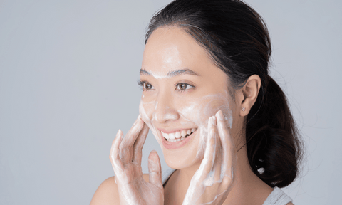 Woman Using Gentle Skin Products