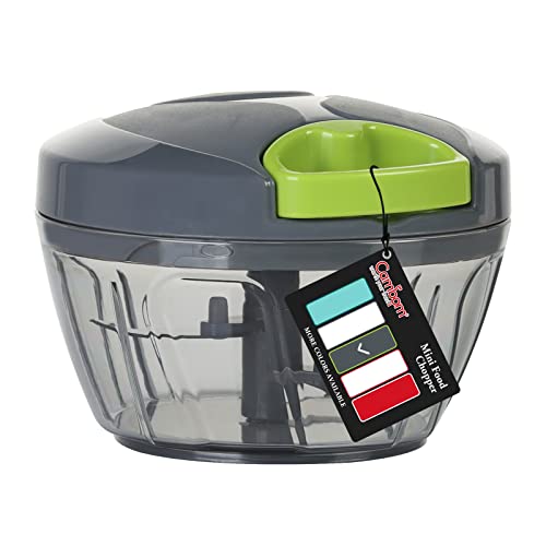 Manual Food Chopper Vegetable Cutter, Chopper Hand String Vegetable Chopper Onions Cutter for Vegetable Fruits Nuts Durable BPA Free Food Safe Material (2 Cup-Gray)