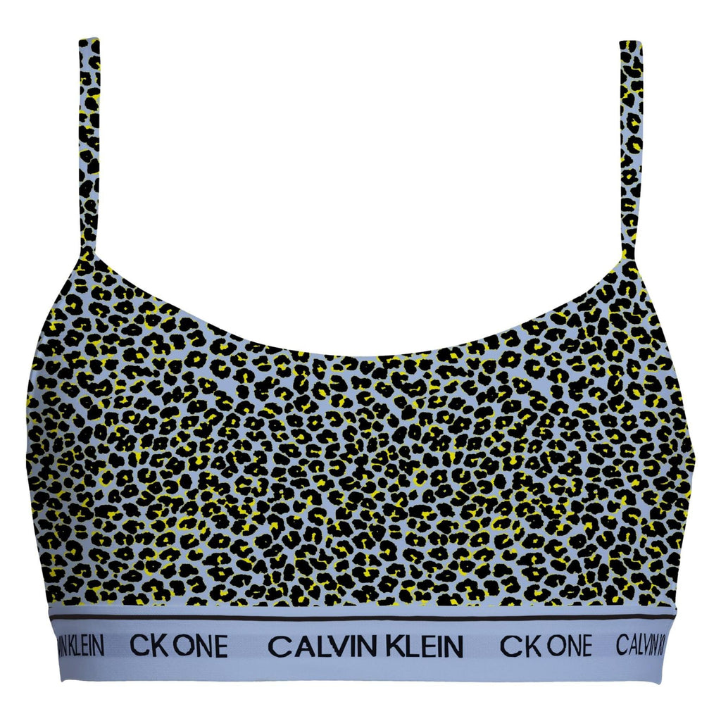 000QF6094E Calvin Klein CK One Cotton Lightly Lined Wireless Bralette -  000QF6094E Stephen Leopard Peach Melba