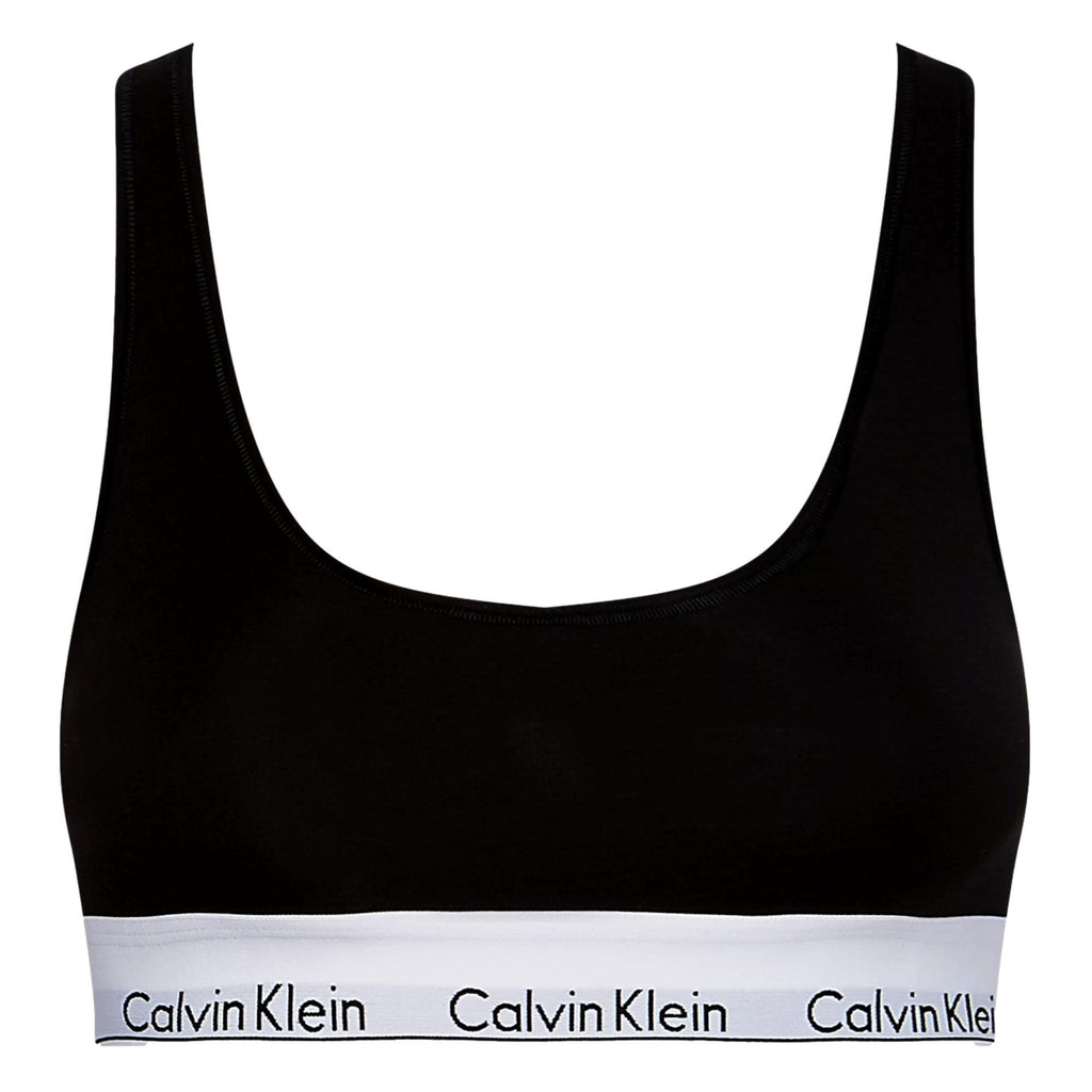 Calvin Klein Modern Cotton One Shoulder Bralette in Black