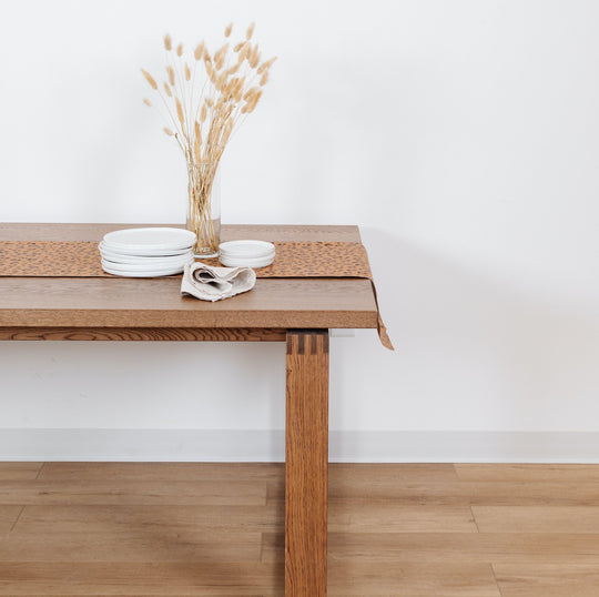 Red and Beige Handwoven Madurkathi Table Mat and Runner Set — TVAMI