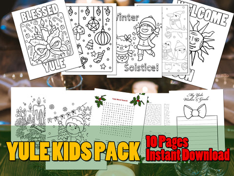 Downloadable Yule activity pack for pagan kids
