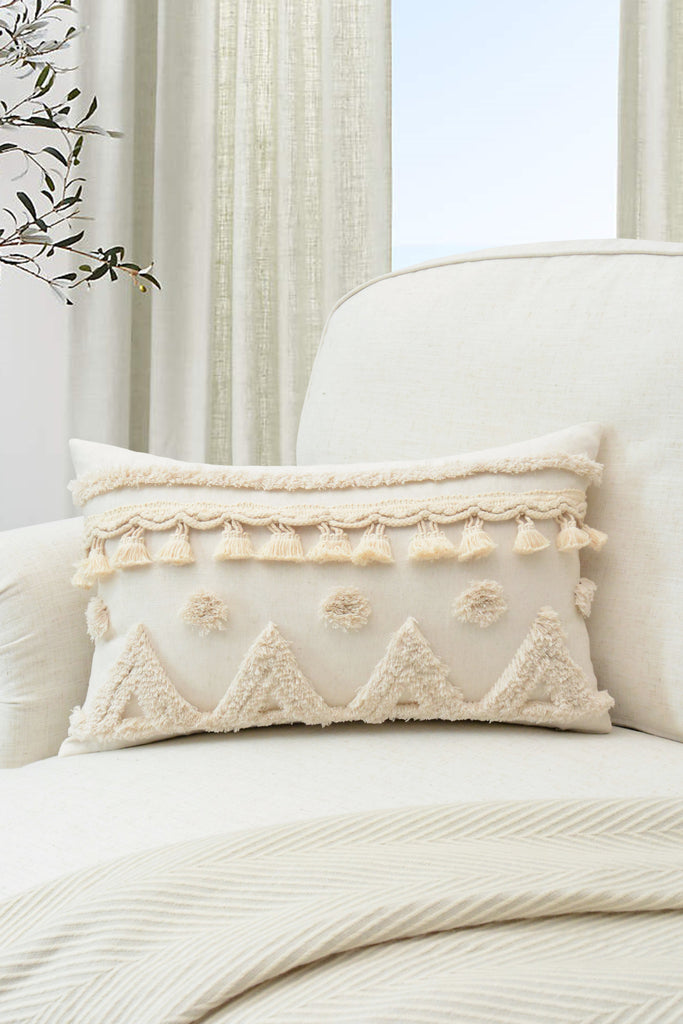 Cape Cod Ivory Tufted Cozy Coastal Pillow