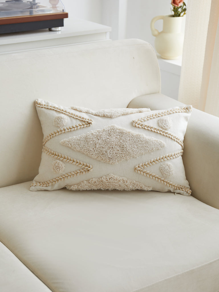 Cape Cod Ivory Tufted Cozy Coastal Pillow