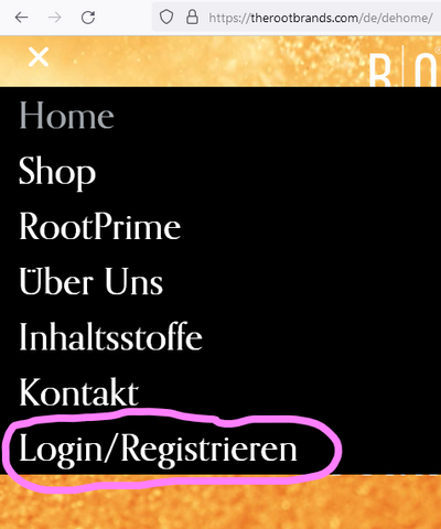 therootbrands.com/mylogin Registrieren