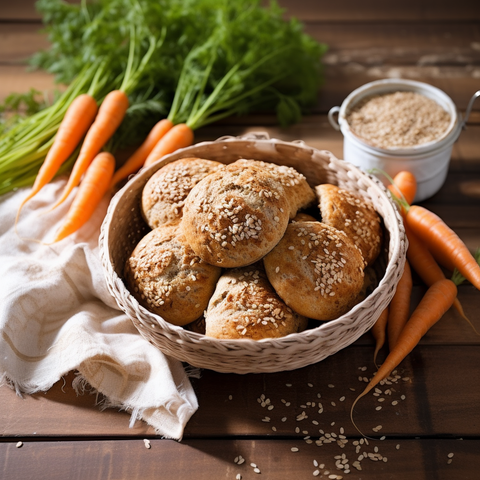 Leinsamen-Karotten-Brötchen