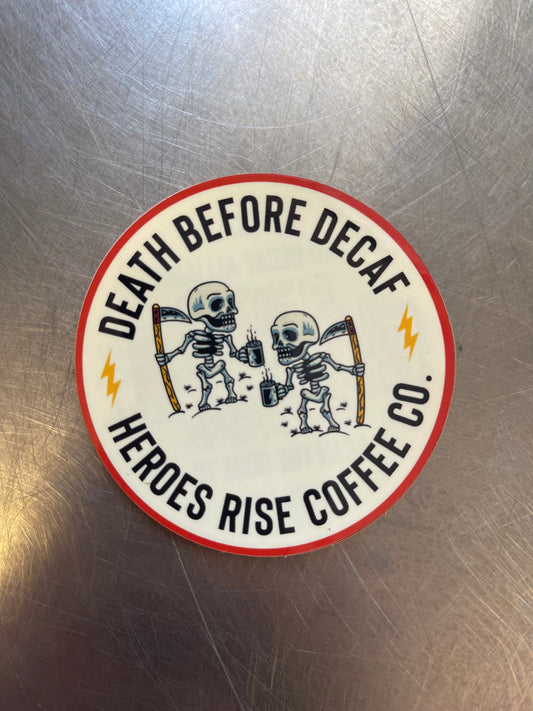 Death Before Decaf PVC/Velcro Patch – Heroes Rise Coffee Company