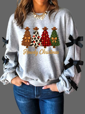 Howdy Christmas Ribbon Bow Sweatshirt – Western Holiday Cheer - AKEEPERSJOURNEY