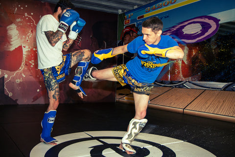 A photo of Damien Trainor demonstrating Muay Thai Training and World Class Striking