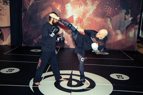 A photo of Jamie Goulding Kicking for his Karate for MMA Mastering Fast Kicks volume