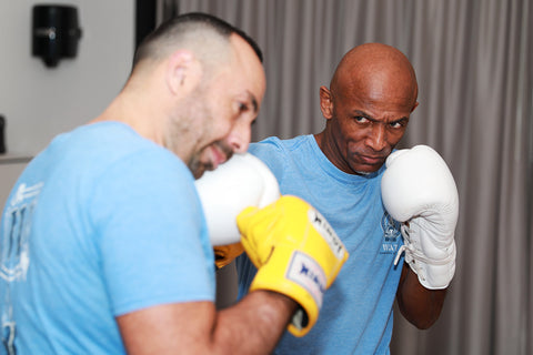 A photo of Ajarn Phil Nurse demonstrating his Kru Philosophy based Muay Thai Striking System