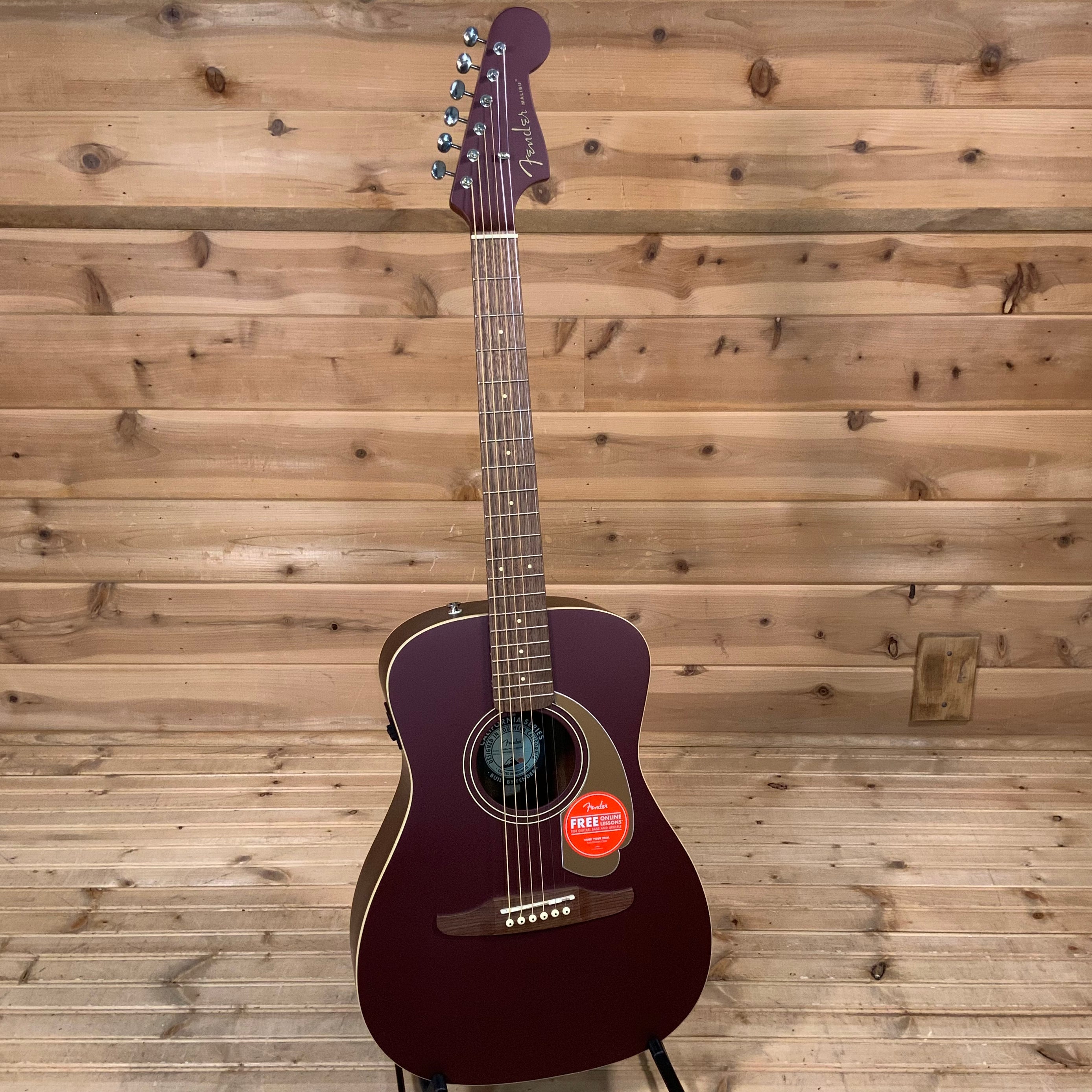 Fender Malibu Player Acoustic Guitar - Burgundy Satin