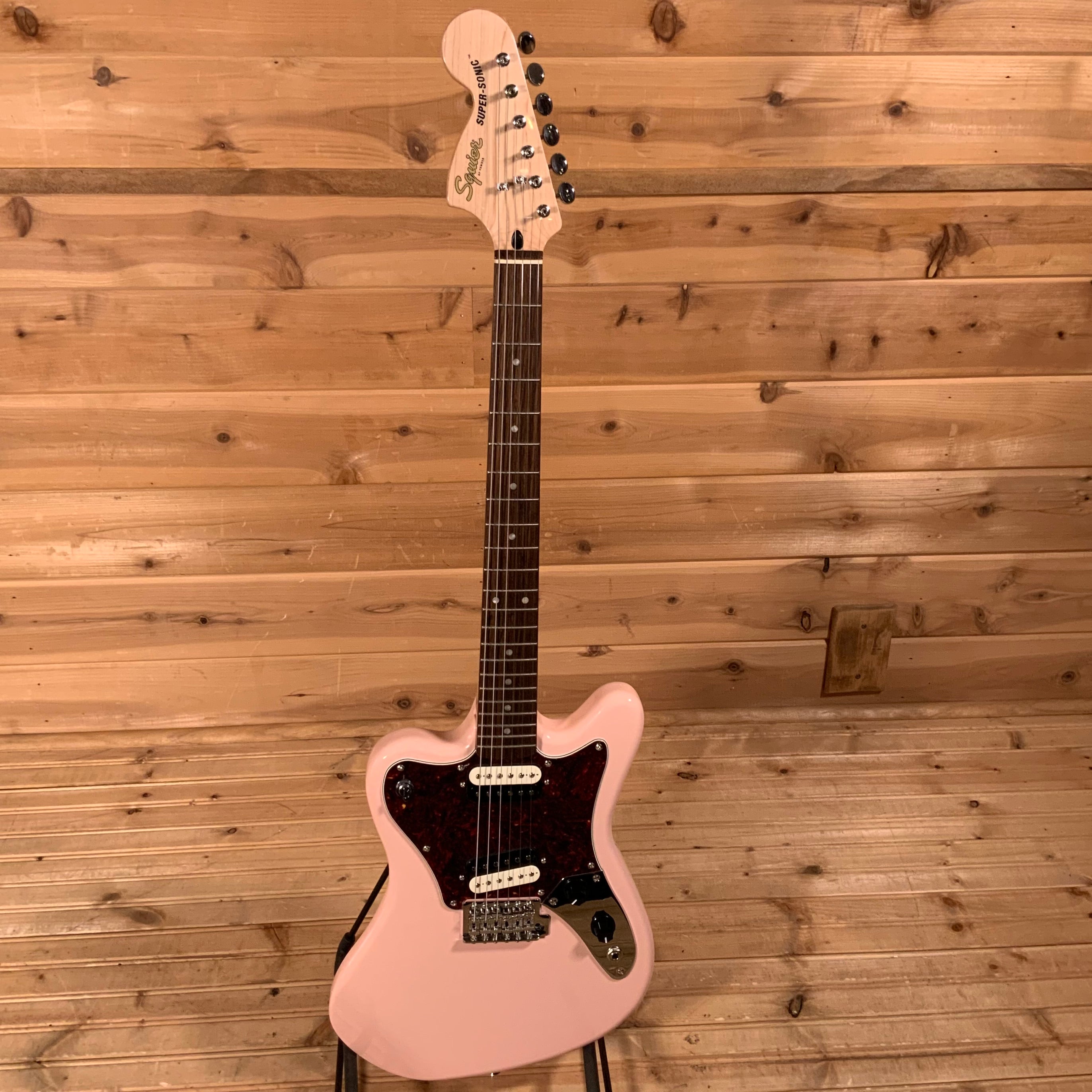 Squier Paranormal Super Sonic Electric Guitar - Shell Pink - Huber