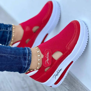 Women's Red Canvas Tennis Shoes - Luxinsly - Red Canvas Shoes Women