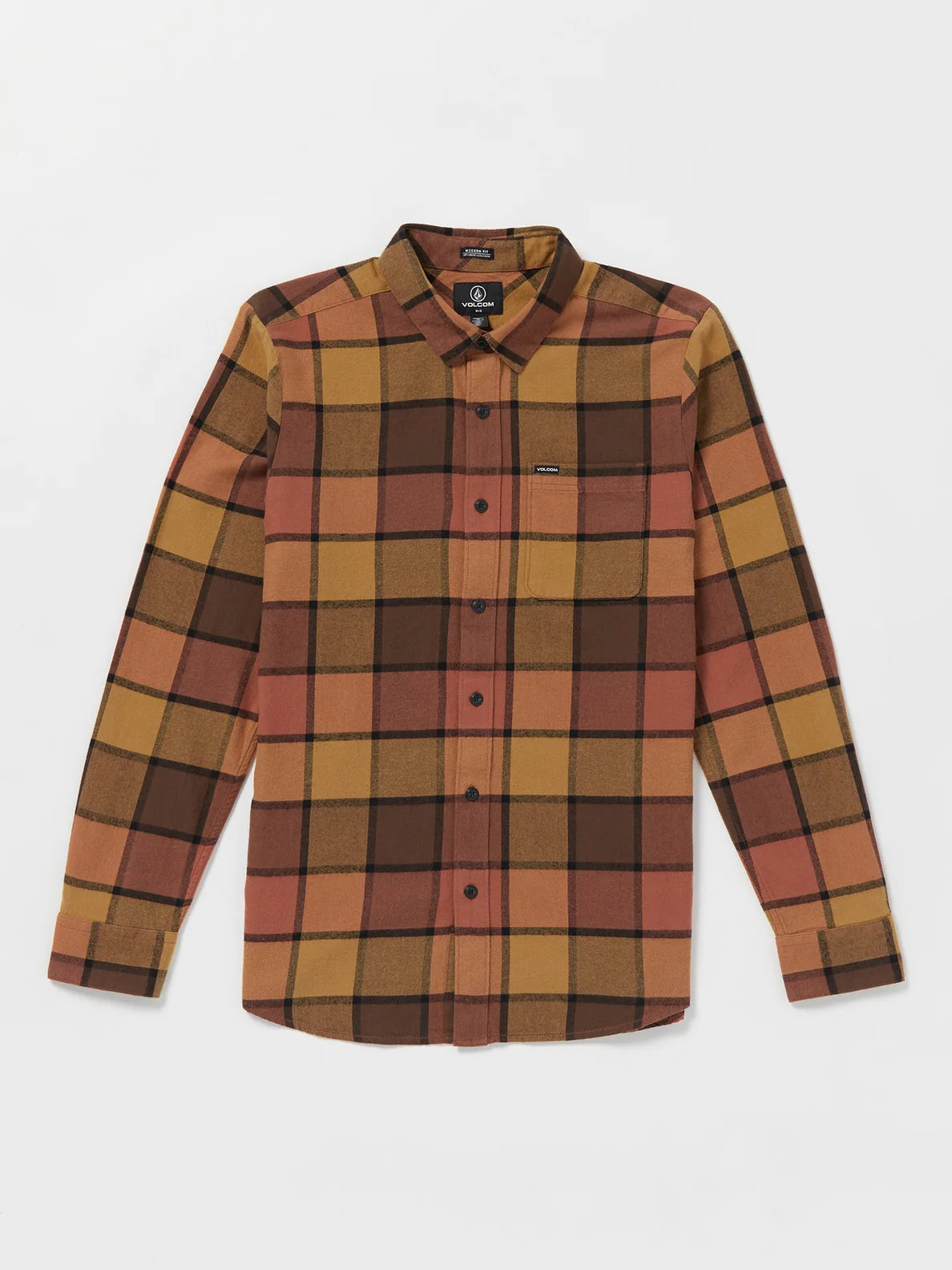 Volcom - Caden Plaid Longlseeve Flannel - Burro Brown