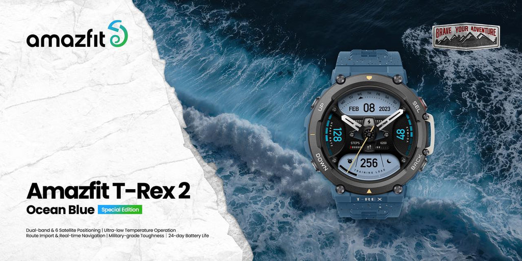 Amazfit-reloj inteligente t-rex 2, pulsera de doble banda con