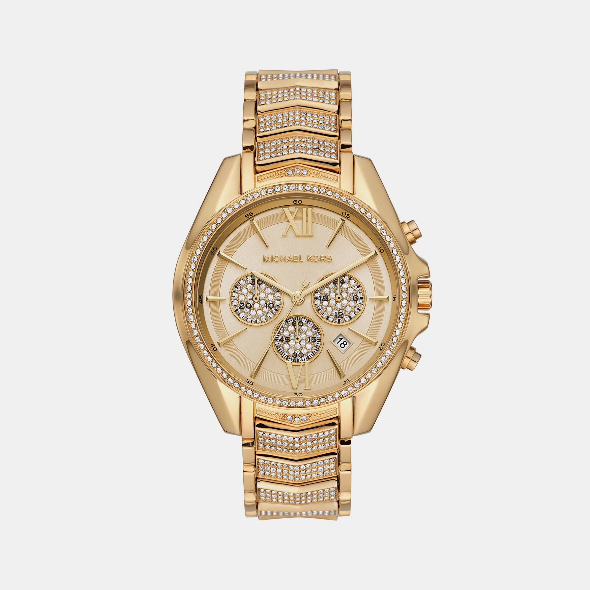 Female Black Chronograph Brass Watch MK7224 – Just In Time