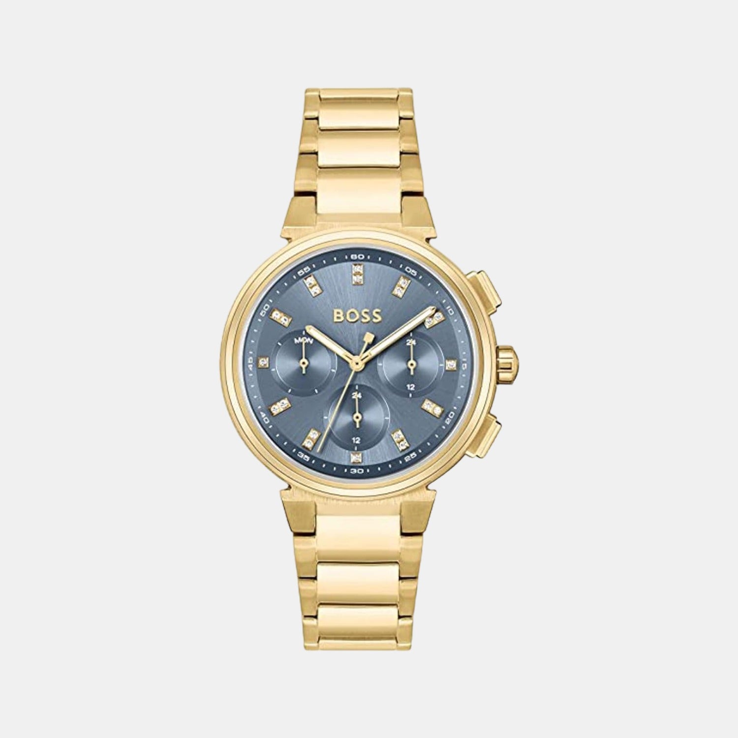 Boss Male Blue Analog Stainless Steel Watch Boss Just In Time