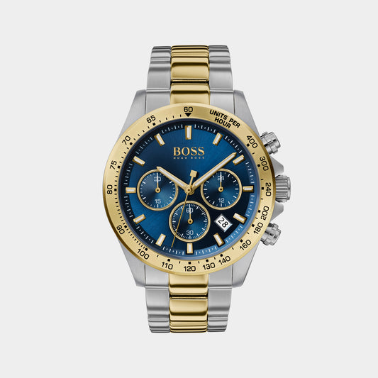 Center Court Male Blue Steel Just Stainless 1514026 – Time Watch Chronograph In