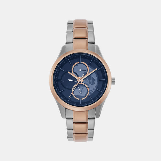 Male Blue Chronograph Leather Watch AR11554 – Just In Time