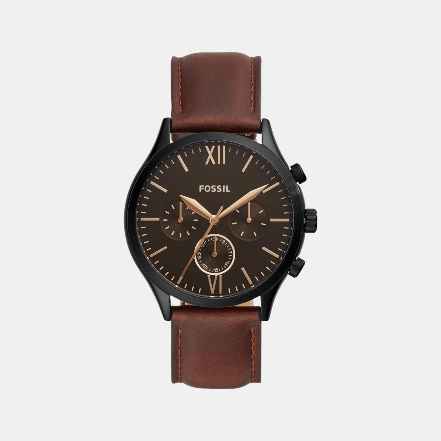 Iconic Black Male Multifunction Analog Leather Watch UWUCG0803 – Just In  Time