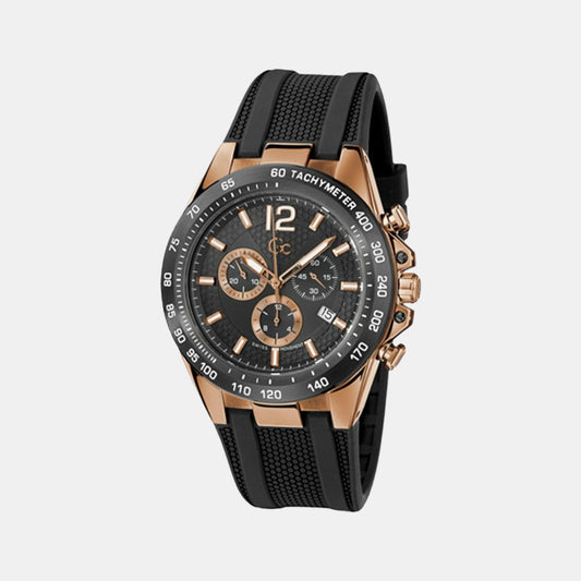 Guess Male Black Analog Silicon In Just Time – Watch | Guess