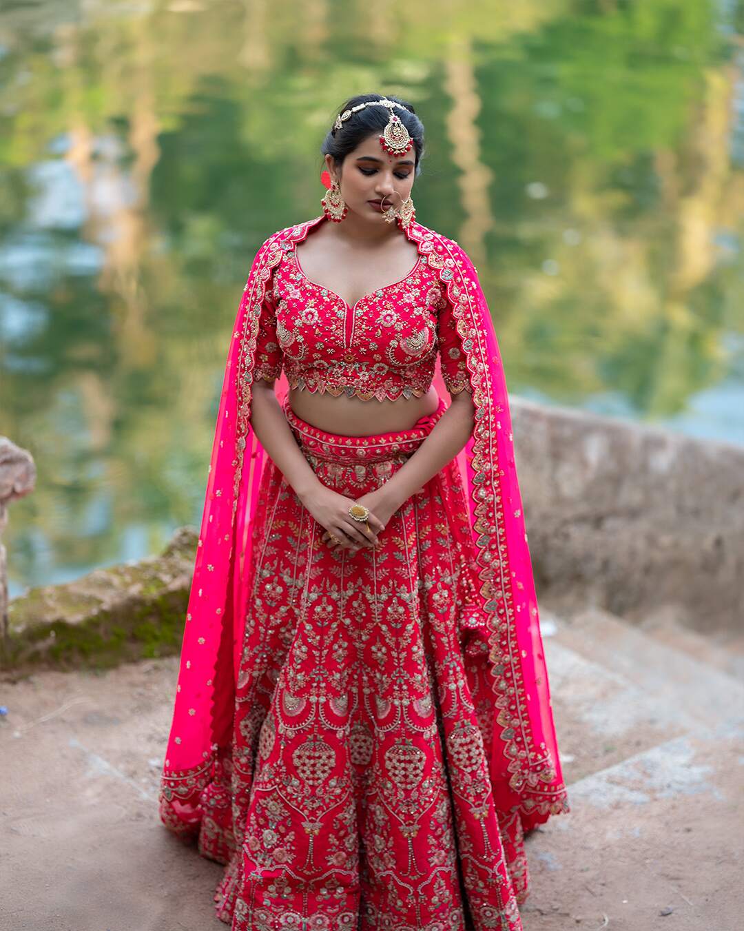 Designer Beautiful Red Lehenga Choli For Bride – TheDesignerSaree