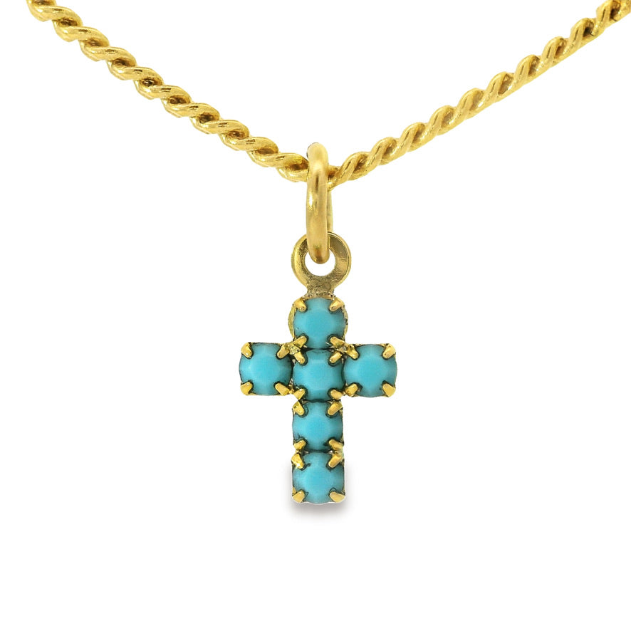 Single Mini Cross Necklace in Colors - TOVA product image