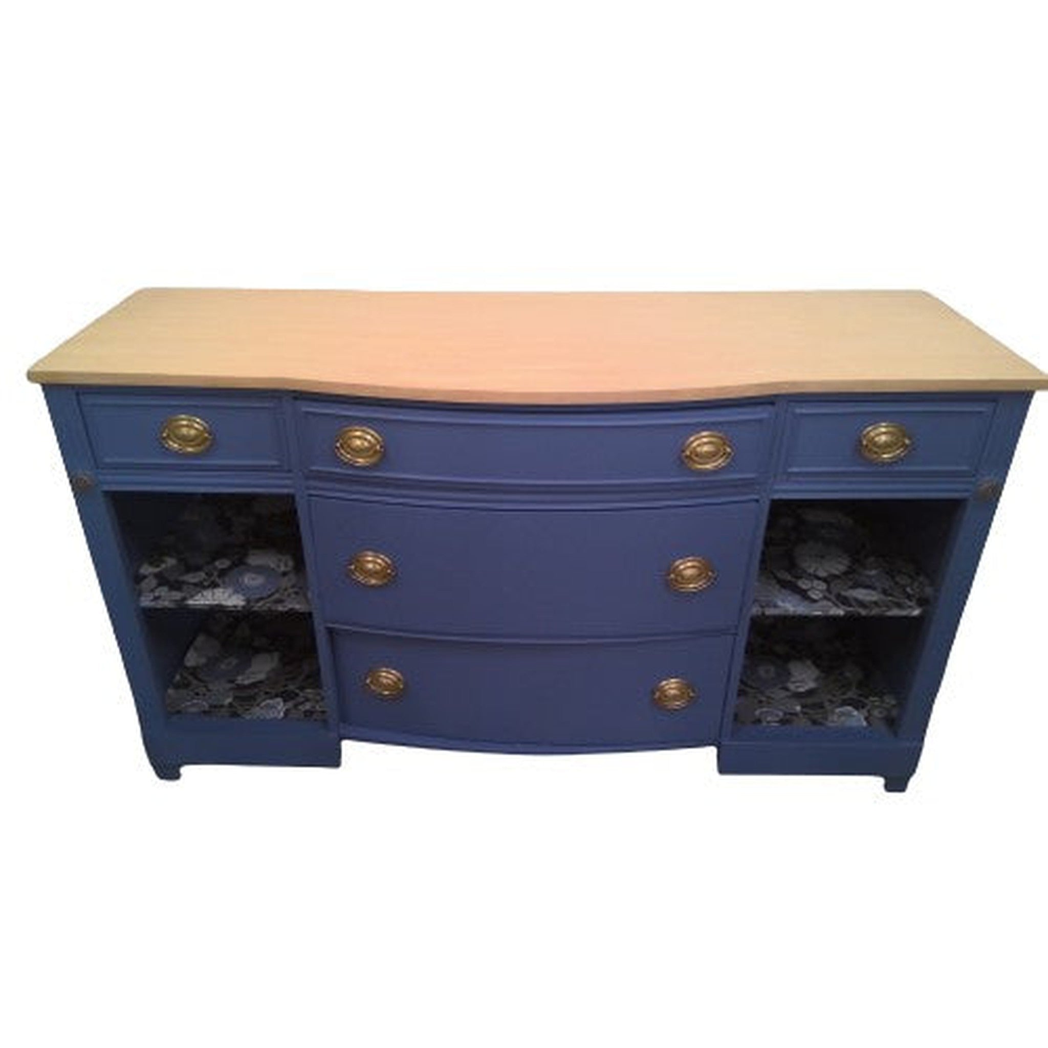 Repurpose for a Purpose Blue Dresser w\/shelves
