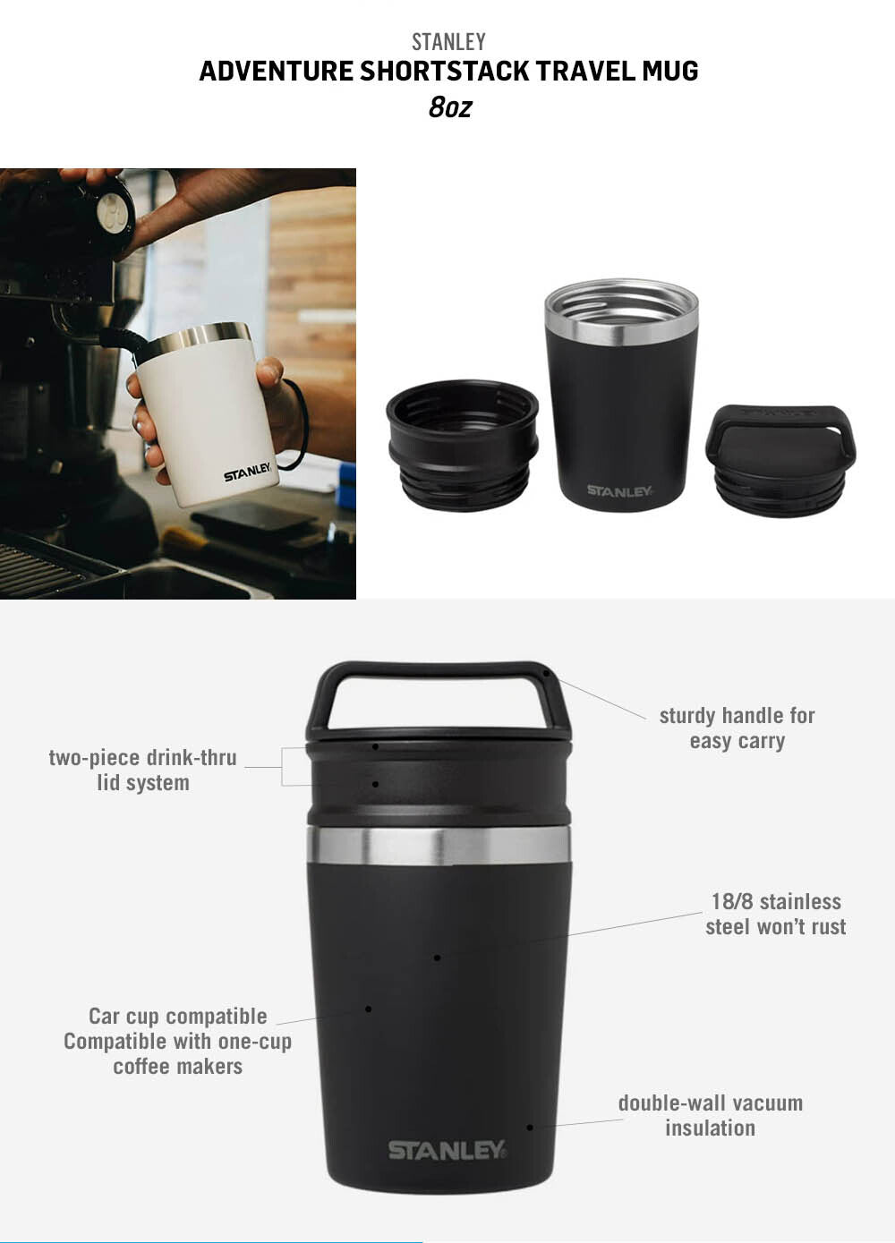 Review of the Stanley Adventure Shortstack Travel Mug 8oz - NZ Raw