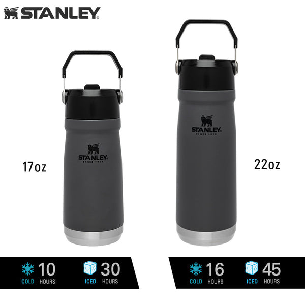 STANLEY IceFlow 22 oz Hammertone Green Double Wall Vacuum Insulated  Stainless Steel Water Bottle with Wide Mouth and Straw Lid 