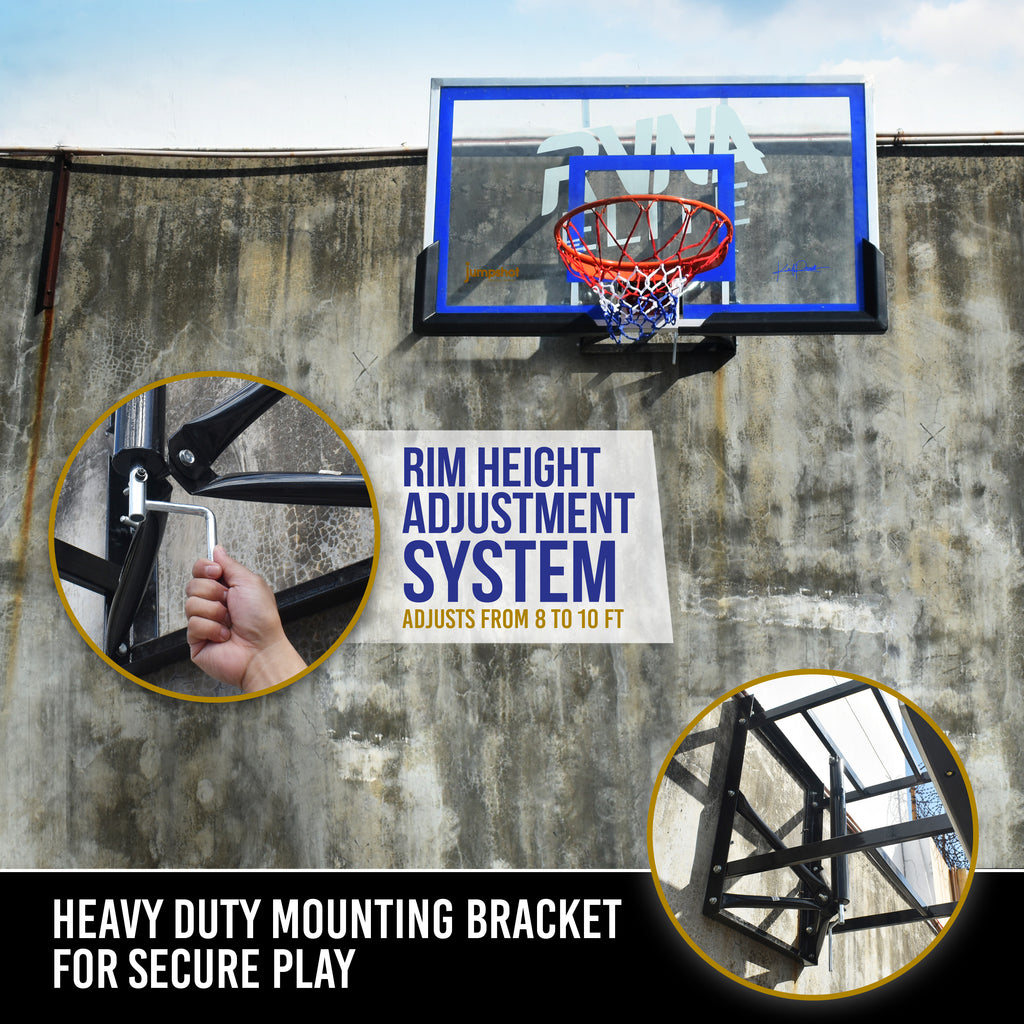 Wall-mounted Basketball Hoop - No Drilling Required - ApolloBox