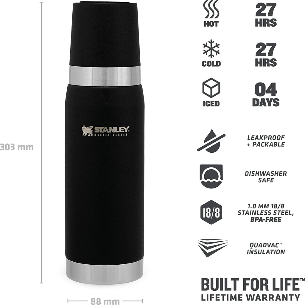 Fashionable and cheapTumblers & Food Jars Stanley Master Vacuum Bottle  Vacuum Flask/Insulated Water Bottle 25 Oz./750 Ml (Foundry Black) at low  price in