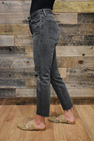 levi's grey wedgie straight jeans