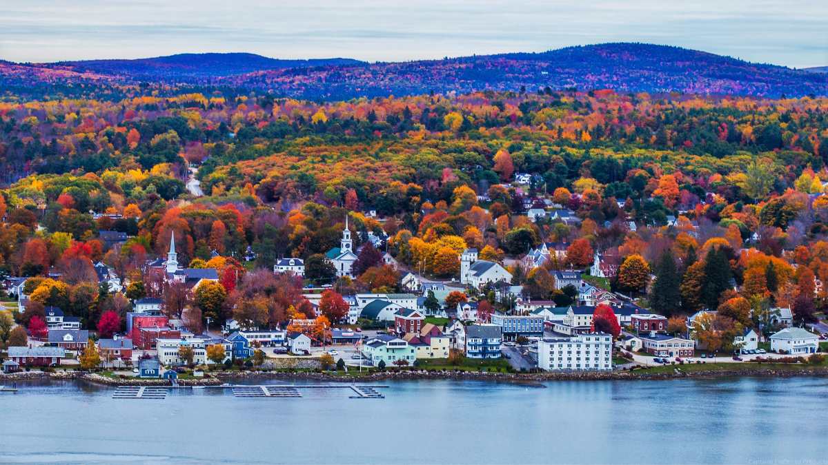 Fall leaf peeping at a coastal town in New England.