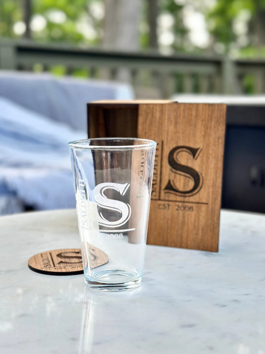 Personalized Pilsner Glasses - Monogram