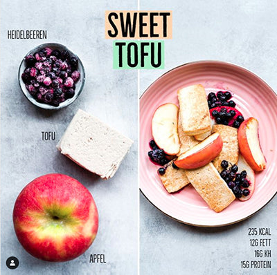 Süßer Snack aus Tofu
