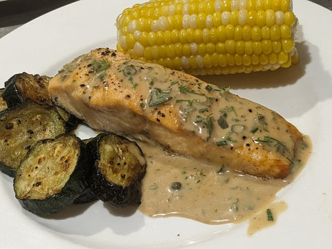 Grilled Salmon with A Chardonnay Remoulade Sauce