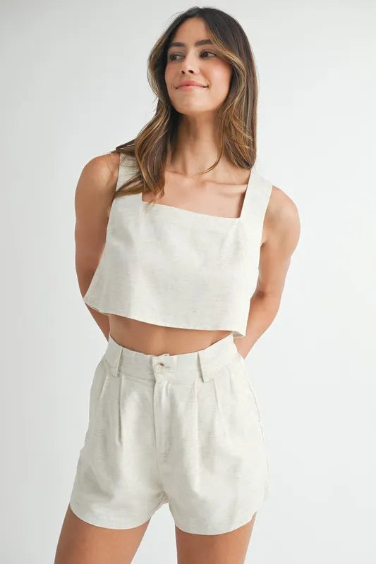 MABLE Sleeveless Crop Top and Shorts Set