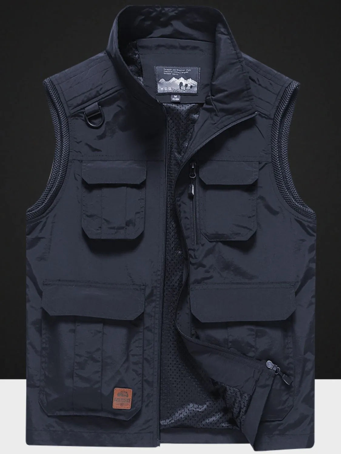 Men's Plus Size Zip Up Vest with Pockets