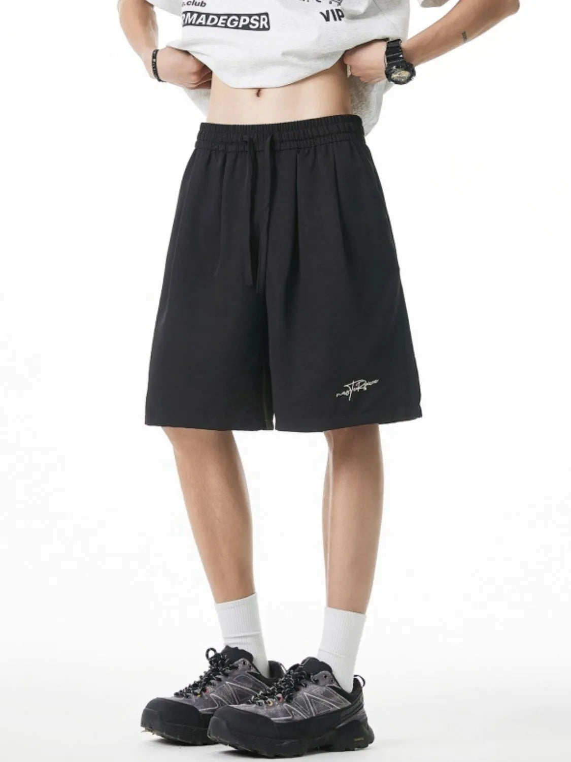 Men's Plus Size Drawstring Shorts with Pockets