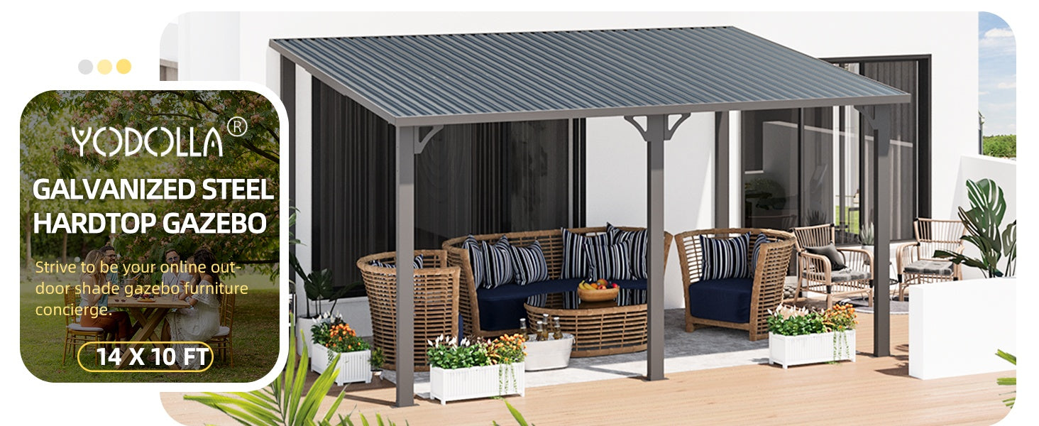 YODOLLA 14x10 Heavy Duty Gazebo