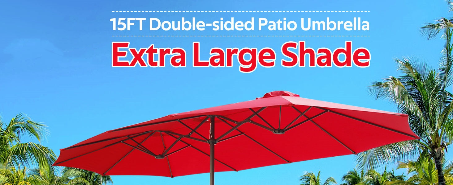 YODOLLA red waterproof patio umbrella for outdoor use