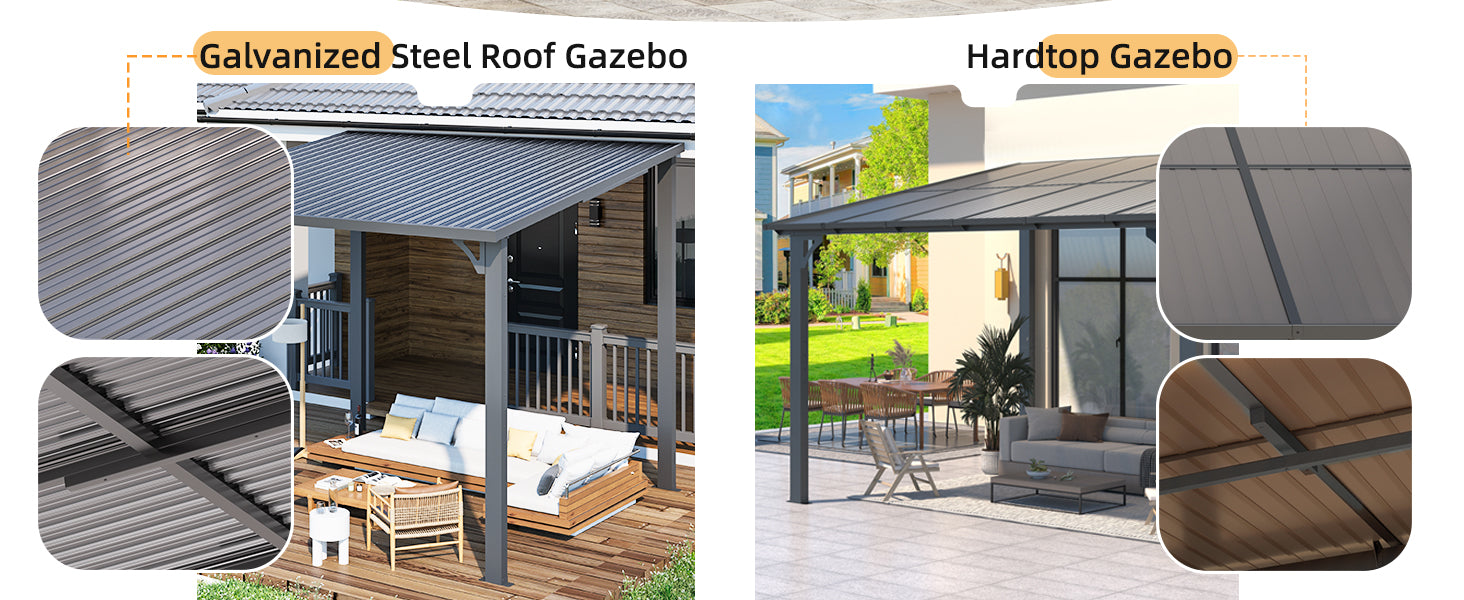 YODOLLA metal roof gazebo.