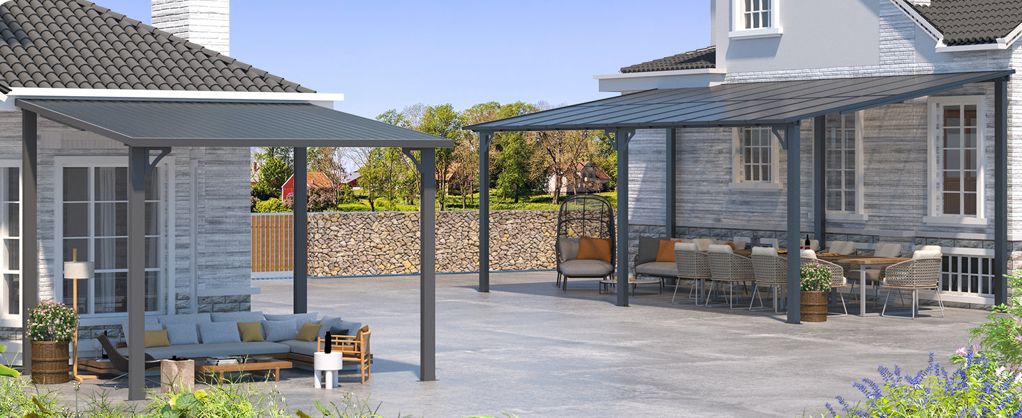YODOLLA dark grey hardtop gazebo.
