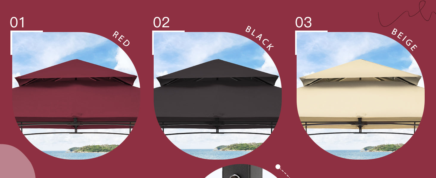 YODOLLA grill canopy gazebo, red.
