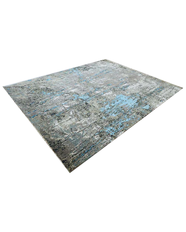 ECARPETGALLERY | Indian Silk Shadow 9'9 x 13'9 Hand-Knotted Viscose, Wool Rug