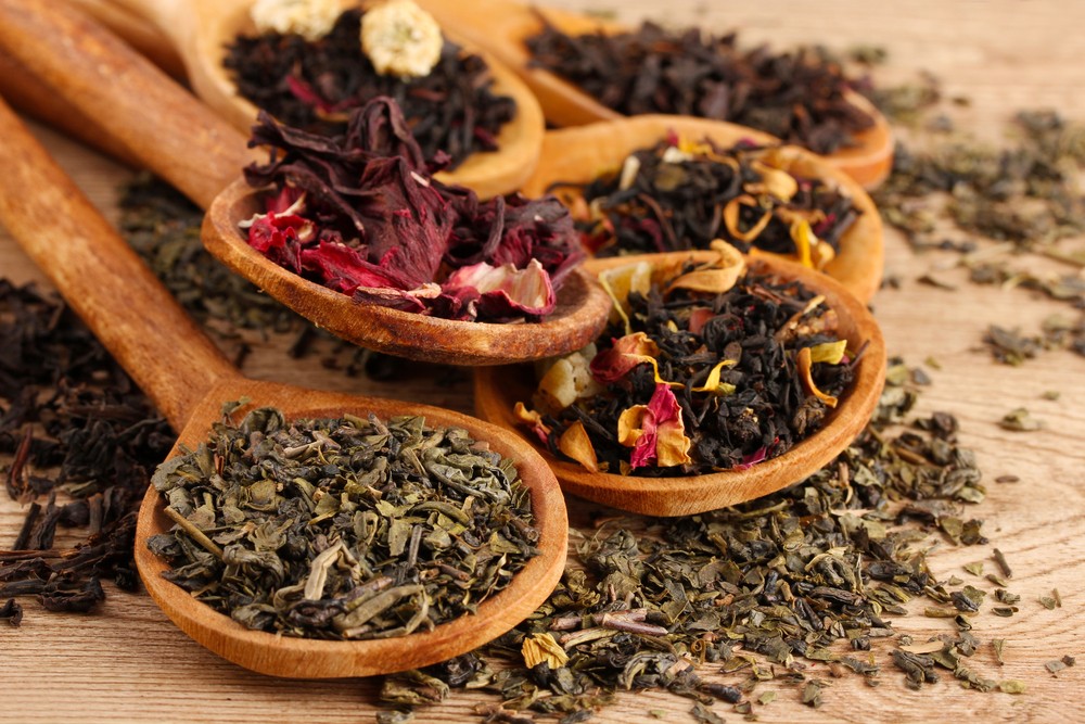 Close up of assorted teas earthy wine flavor notes