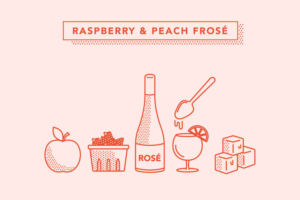 Raspberry and peach frosé graphic