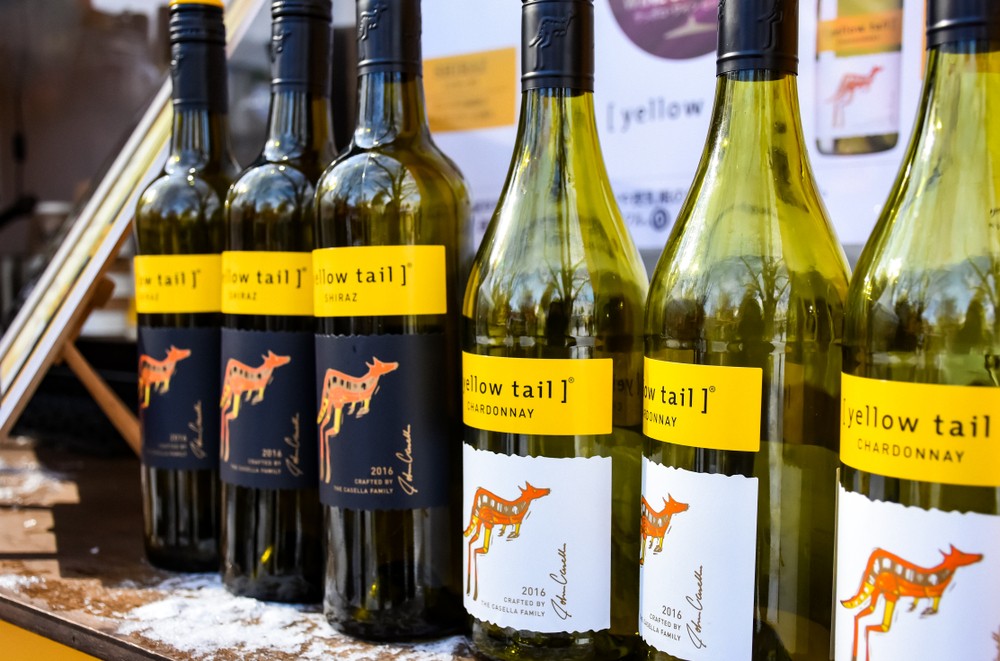 A selection of Yellowtail wines including Yellowtail Pinot Grigio